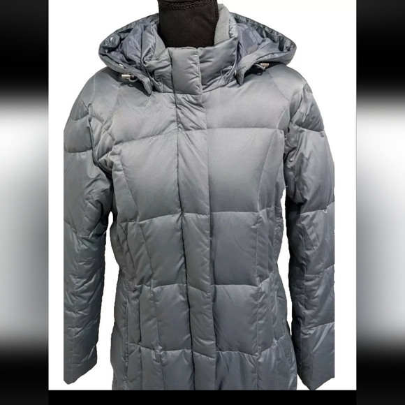 Eddie Bauer Hooded Goose Down Parka Women's Large Puffer Jacket Aqua Blue - Picture 3 of 12